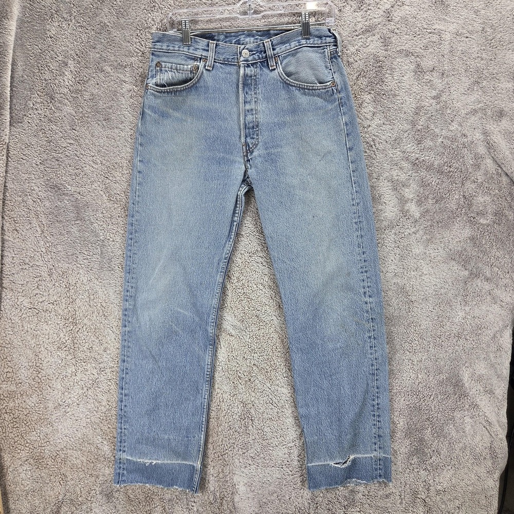 Vintage Levis 501 Jeans Womens Blue Regular Straight Button Fly Fits 30x28